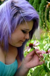 Girl with purple hair