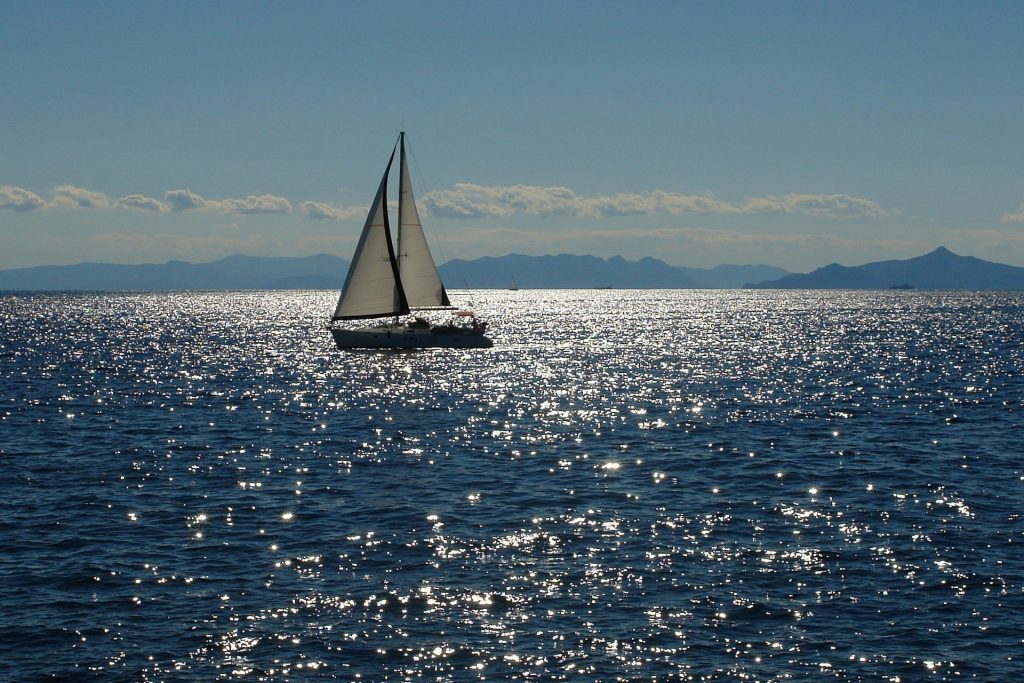Boat on tranquil water